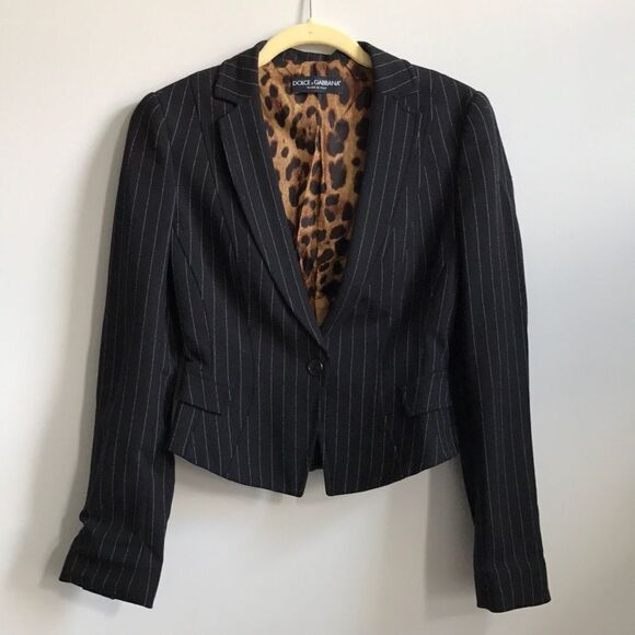 Dolce and Gabbana Striped Suit Jacket